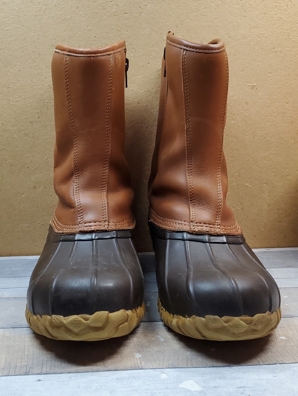Cabela's Men's Tan Leather Steel Shank Insulated Duck Boots Size 10
